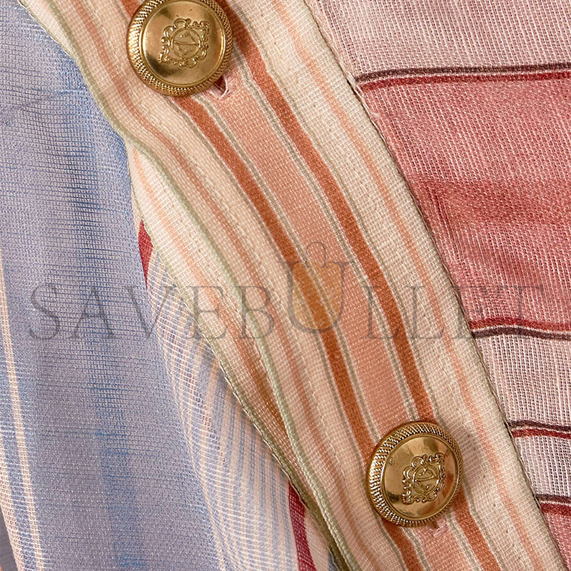 ZIMMERMANN REBELLION PATCHWORK STRIPED LINEN AND SILK-BLEND VOILE MIDI WRAP DRESS 46376663162996888